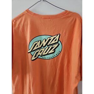 Vintage Santa Cruz Oval Skateboard T Shirt CORAL Size L
